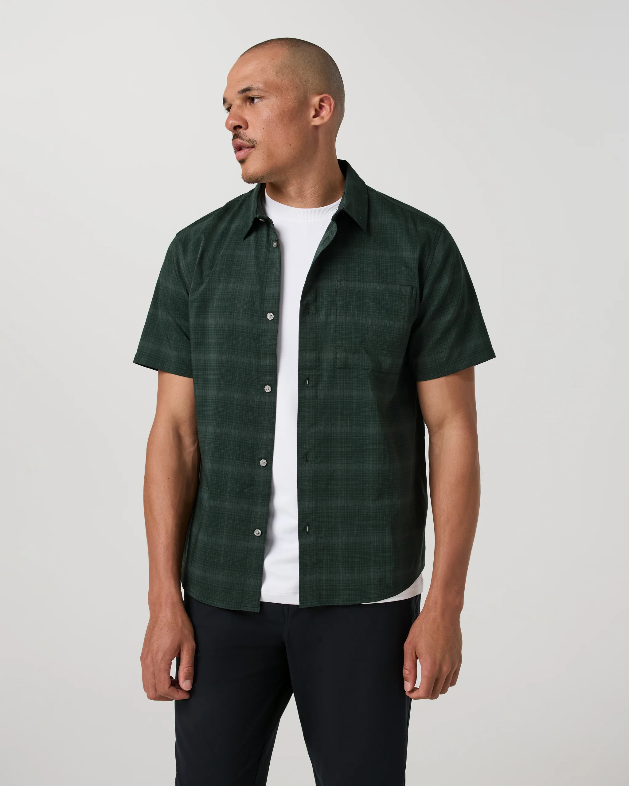 Short Sleeve Plaid Button Down Shirt