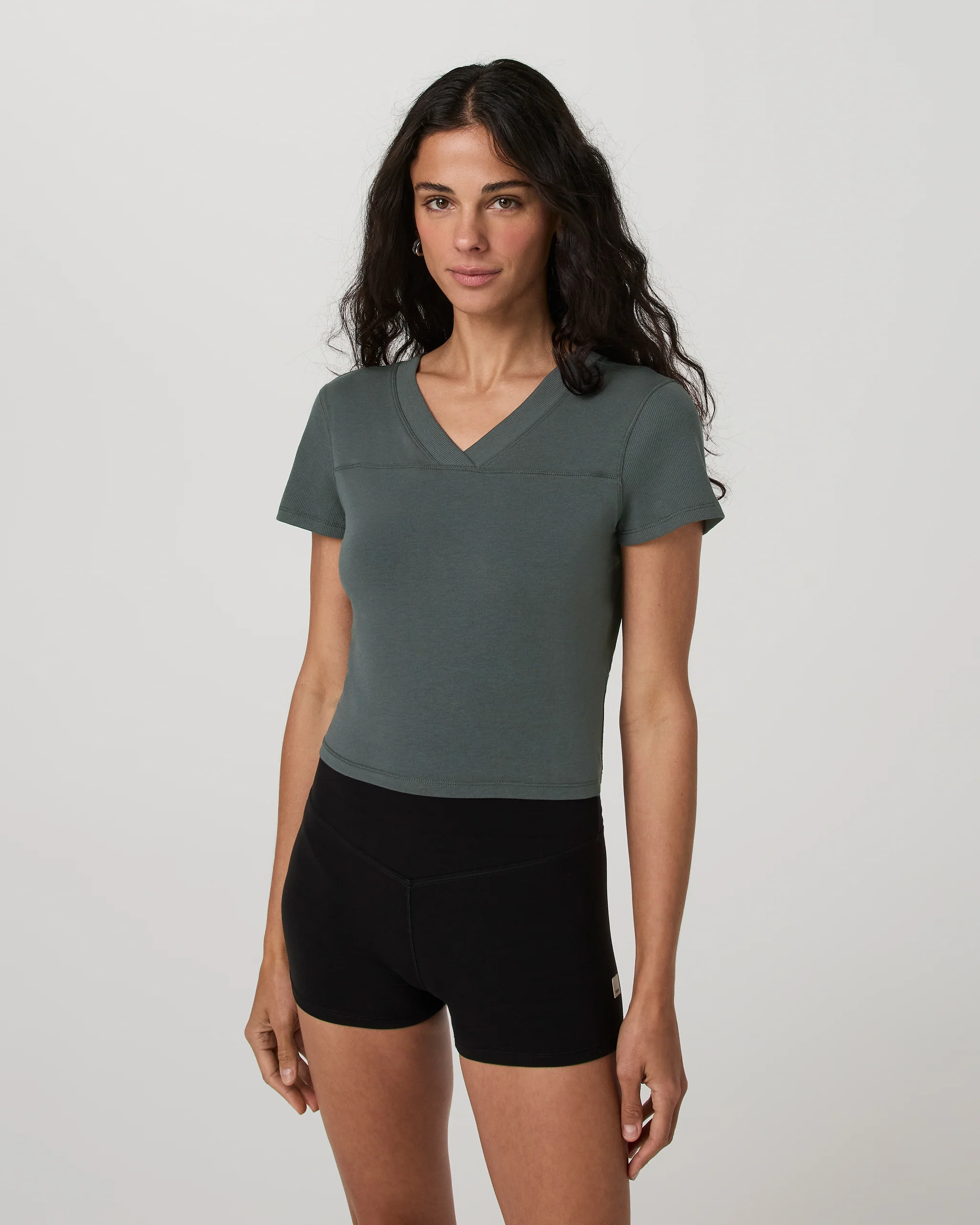 Short Sleeve Tuvalu Double V Neck